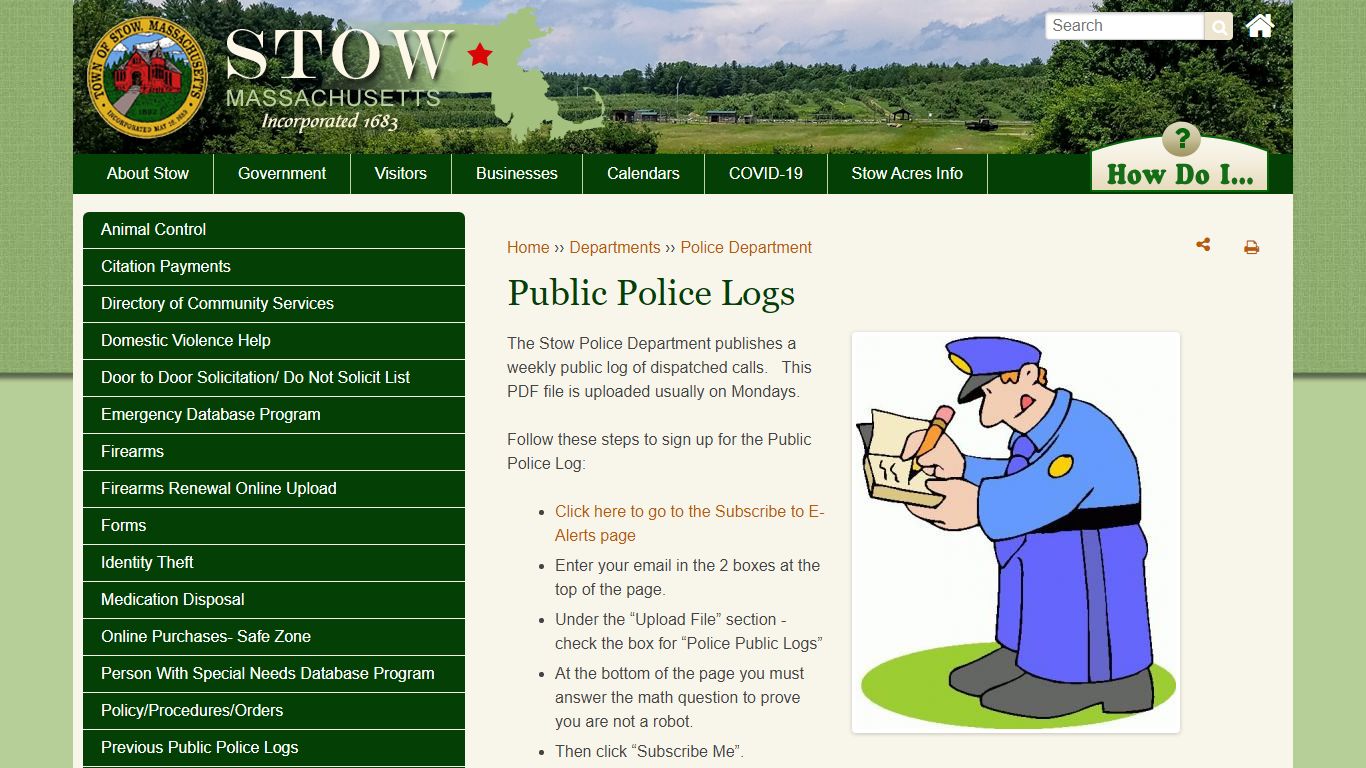 Public Police Logs | Stow MA