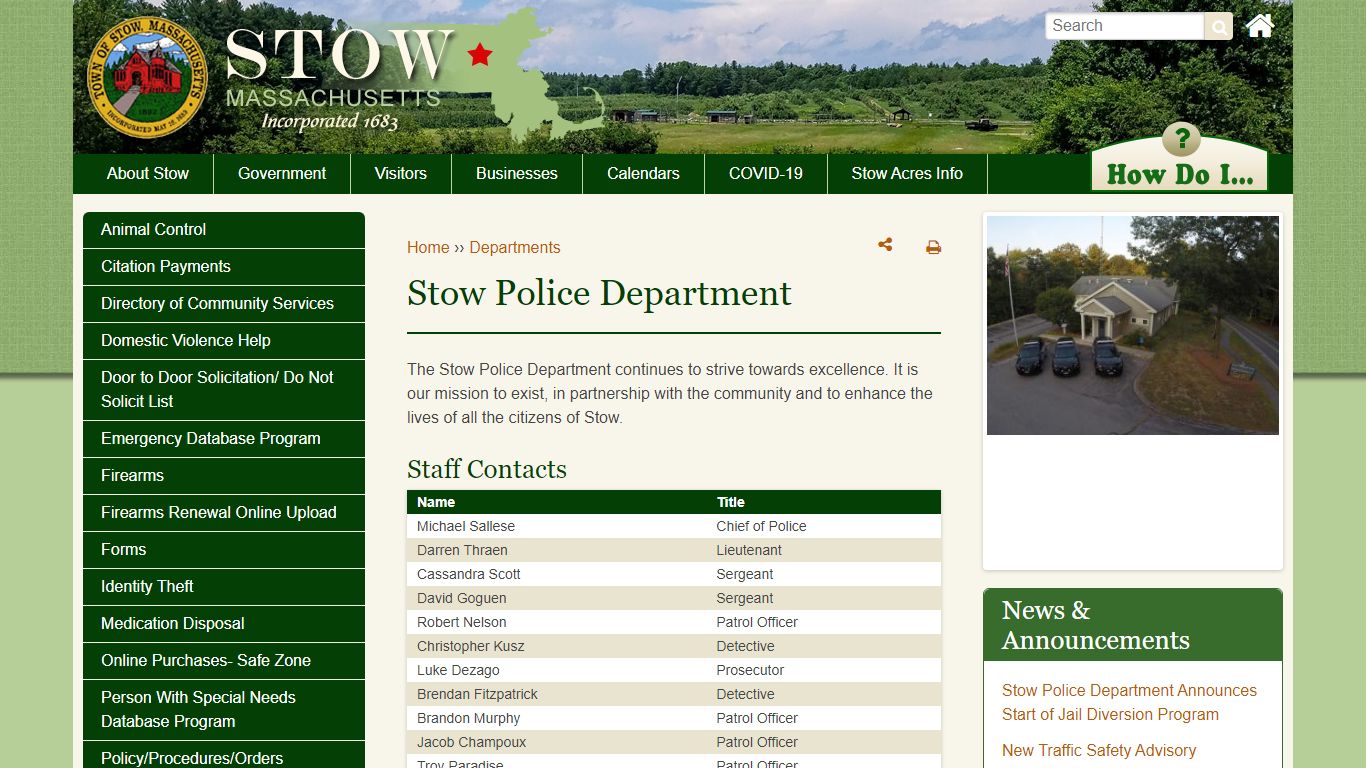 Stow Police Department | Stow MA